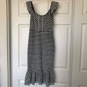 BCBG MAXAZRIA  Striped Dress in Black and White